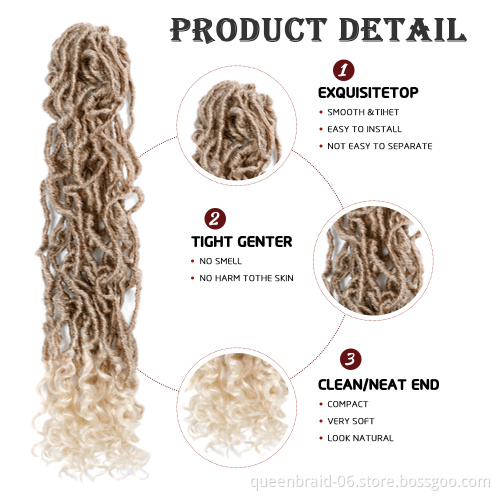 Faux Crochet Hair Goddess Braid Extension 24 Inch Strands Faux Soft Locs Crochet Braid Faux Locs Braided Hair
